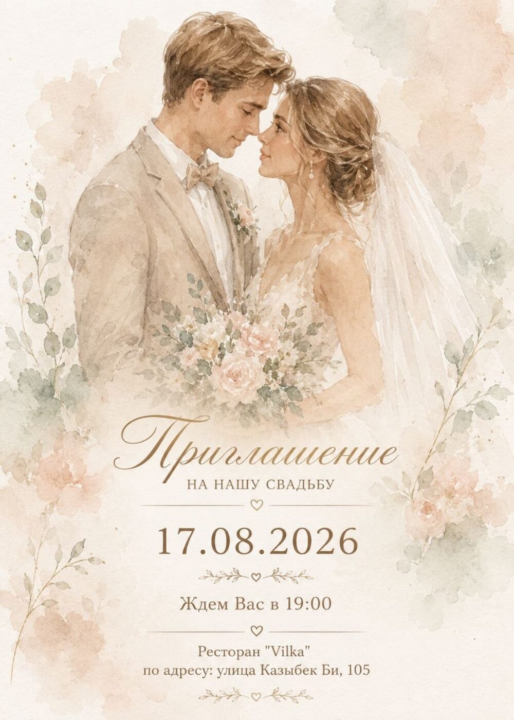 Приглашение на свадьбу